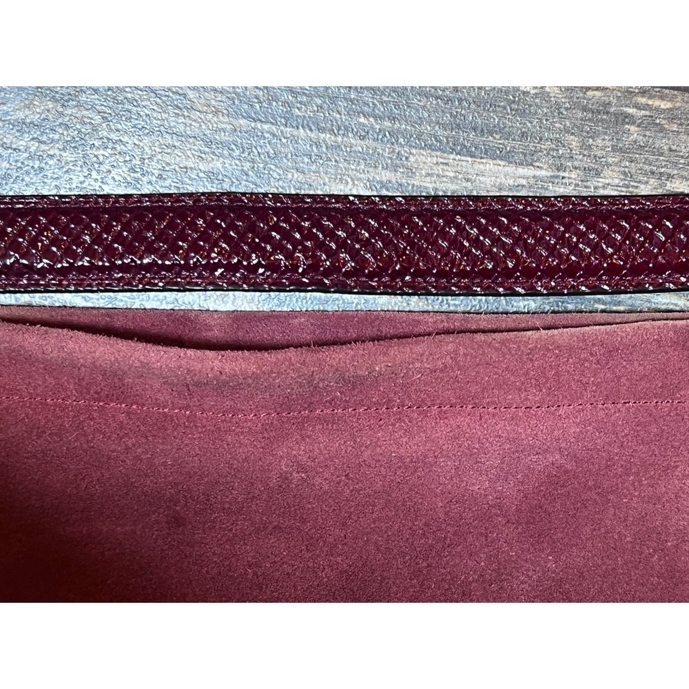 Coach Chelsea Hobo Plum Burgandy Suede Leather Snakeskin Shoulder Bag 35984 RARE - Picture 9 of 15